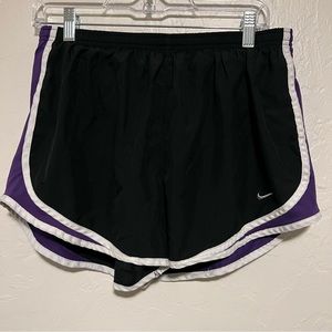 Womens Nike Dri-Fit Tempo Running Shorts 3in. Black and Purple Size L